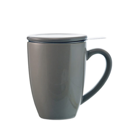 kassel infuser ceramic mug with separate infuser grey