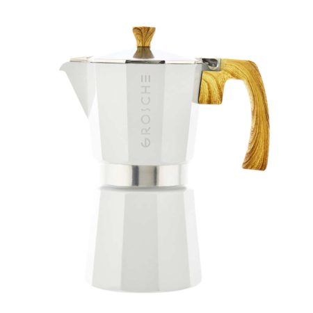 milano white stovetop espresso maker 9 cup
