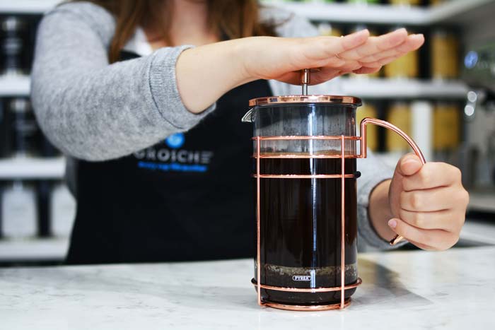 GROSCHE madrid rose gold pressing coffee in french press