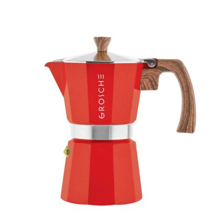 milano red stovetop espresso maker 6 cup