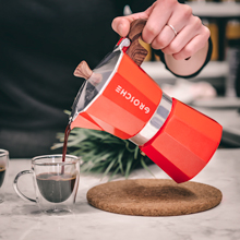 GROSCHE Milano red pouring stovetop espresso maker moka pot coffee