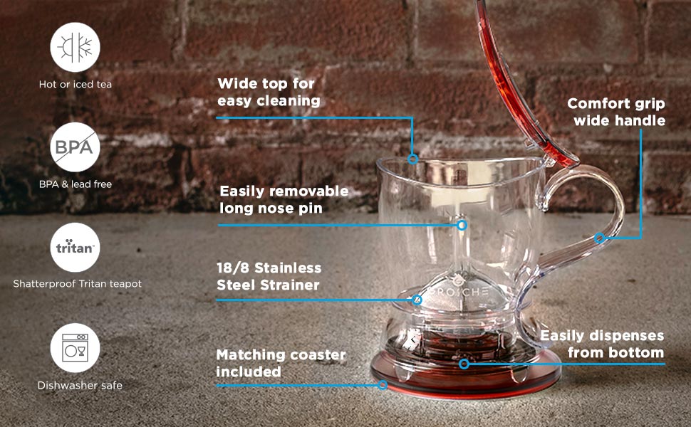 easy tea steeper, tea maker, personal teapot, loose leaf tea steeper, infuser teapot for loose leaf tea