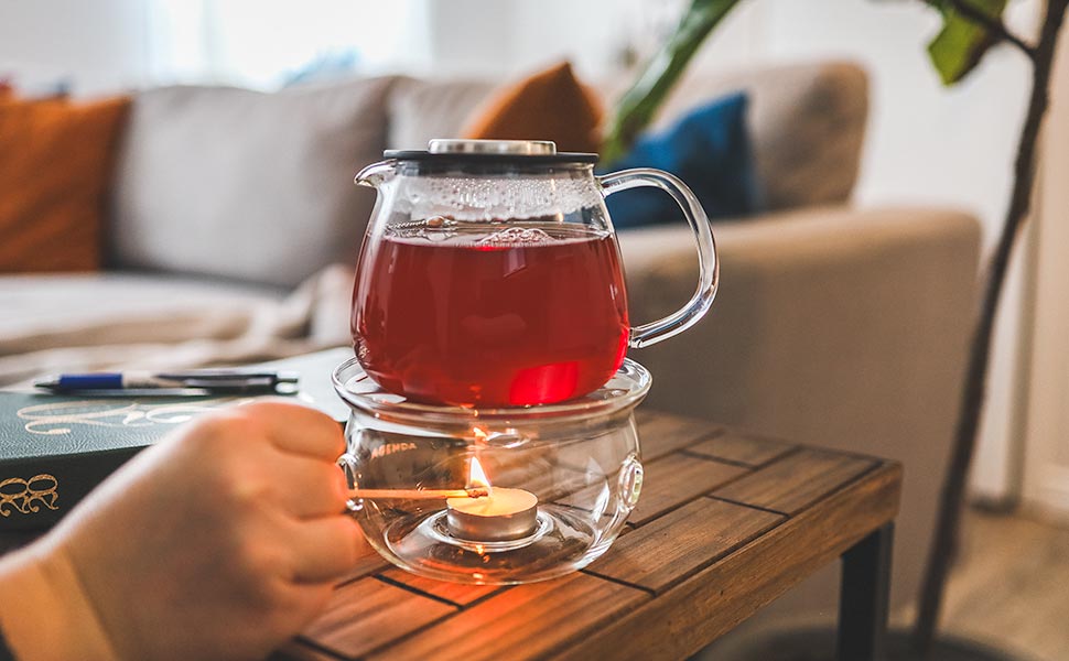 waterloo teapot personal small teapot with reusable infuser with sahara teapot warmer