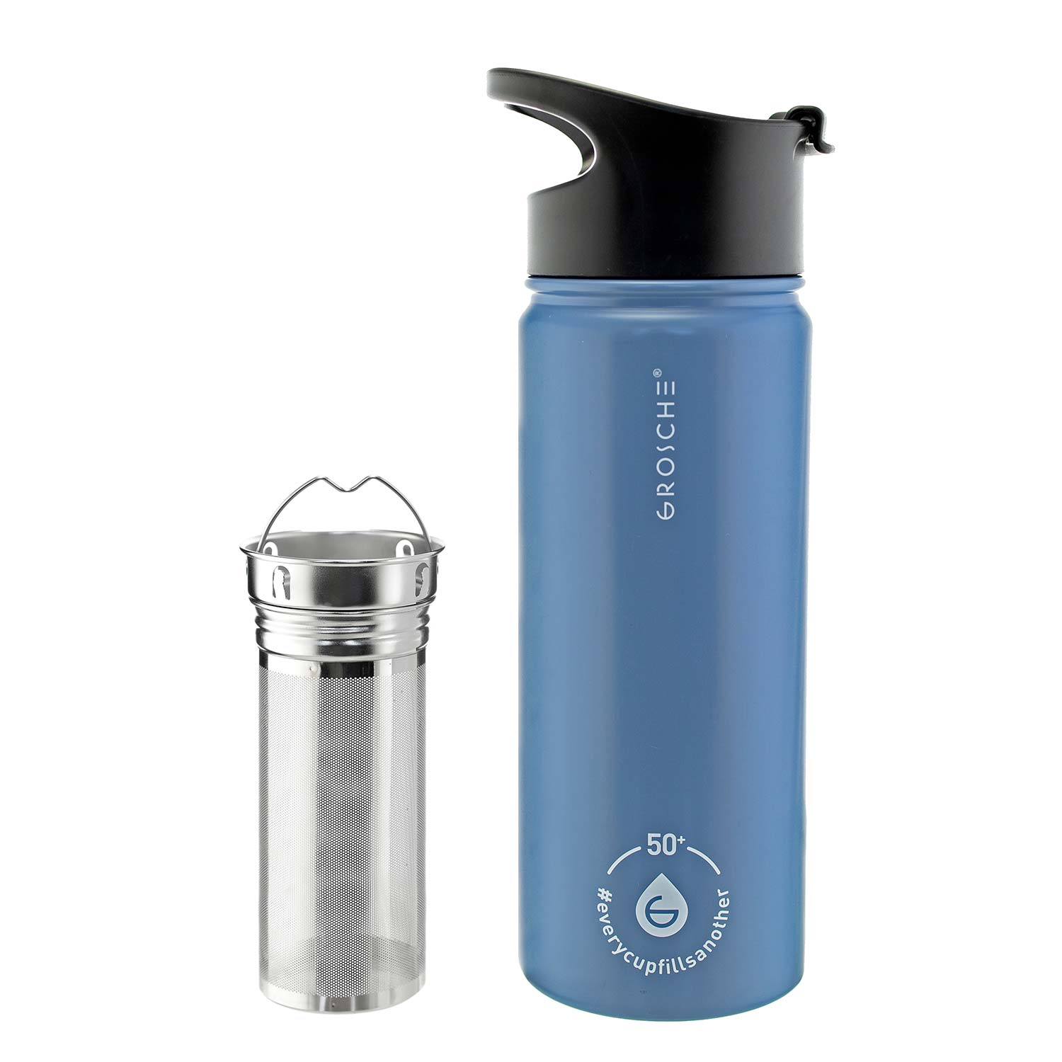 Thermal Bottle Tea Fruit Infuser Water Bottle Thermal Travel Mug  Glass Cover 