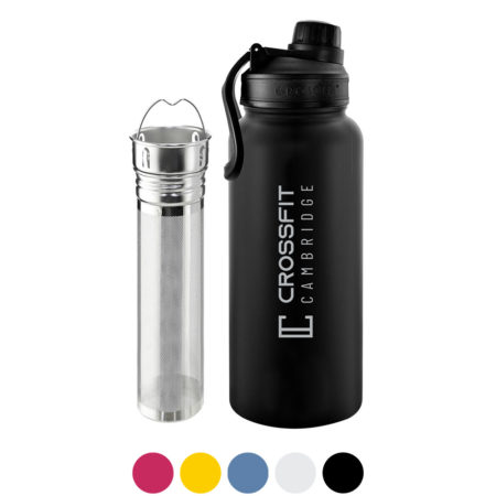 32 oz gym water bottle grosche chicago steel workout water bottle gym bottle, crossfit bottle infuser for tea and fruit, stainless steel crossfit water bottle tea infuser bottle, tea flask, fruit infuser water bottle