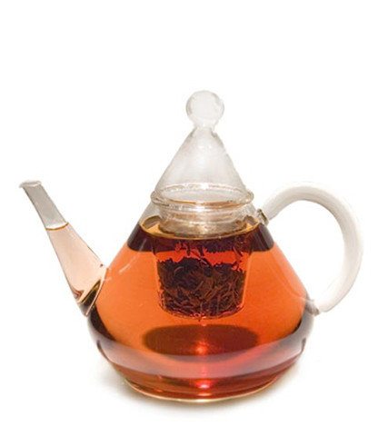 borosilicate glass teapot with infuser, infusion teapot with matching glass infuser, classy glass tea maker, infusion glass teapot for loose leaf tea, GROSCHE merlin