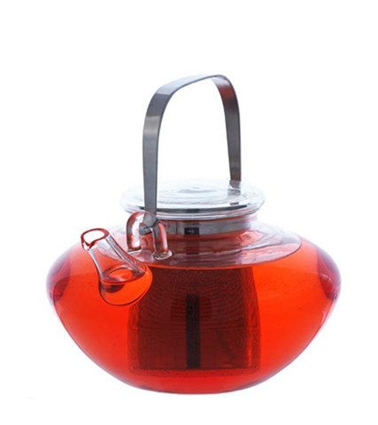 GROSCHE TUSCANY Tea Infuser Pot fron view with tea
