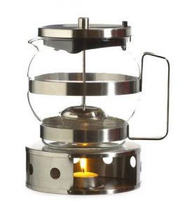 GROSCHE BUDAPEST Strainer teapot on teapot warmer
