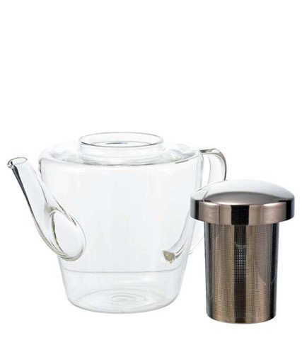 GROSCHE SICILY Loose-Leaf Teapot side view infuser out glass teapot with infuser Grosche Sicily