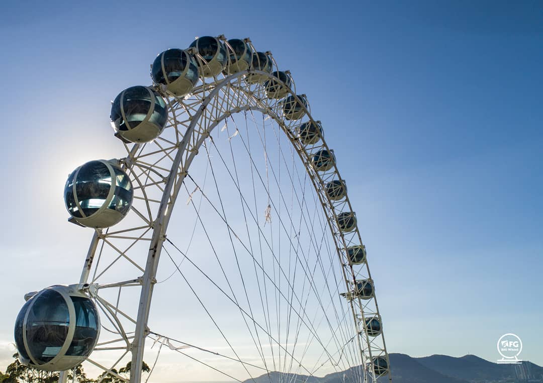 A FG Big Wheel tem 82 metros de altura acima do nível do mar