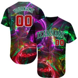 3D Pattern Design Abstract Fractal Rendering Authentic Baseball Jersey, Custom Baseball Jersey