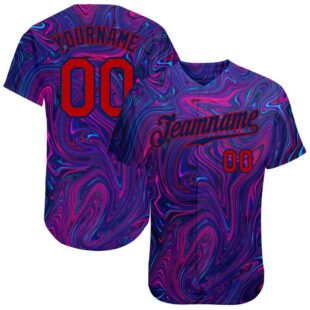 3D Pattern Design Abstract Interweaving Curved Fluid Art Authentic Baseball Jersey, Custom Baseball Jersey