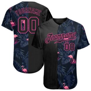 3D Pattern Design Flamingo Authentic Baseball Jersey, Custom Baseball Jersey