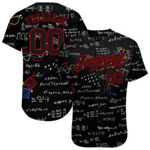 3D Pattern Design Math Authentic Baseball Jersey, Custom Baseball Jersey