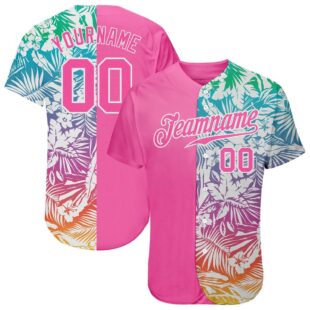 3D Pattern Design Tropical Palm Leaves Authentic Baseball Jersey, Custom Baseball Jersey