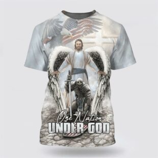 American Warrior Knee Before God Shirts One Nation Under God All Over Print All Over Print 3D T Shirt, Gifts For Christians