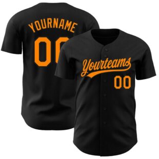 Black Bay Orange Authentic Baseball Jersey, Custom Baseball Jersey