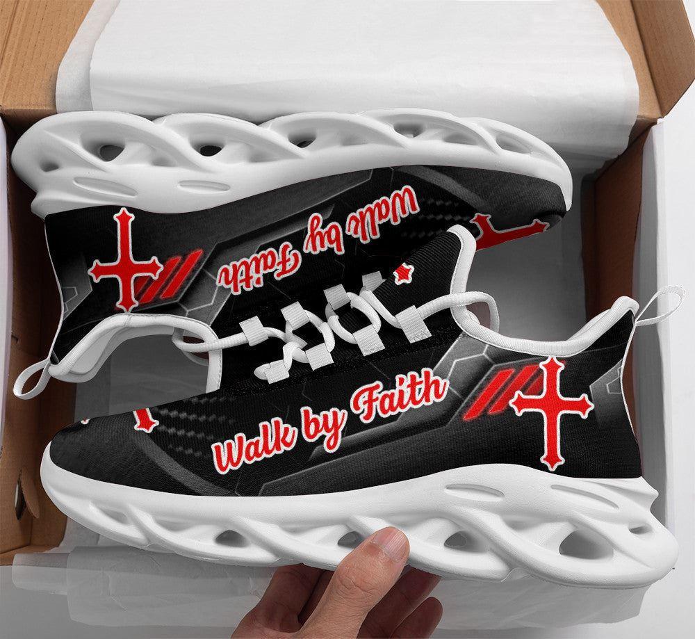 Black Jesus Walk By Faith Running Christ Sneakers Max Soul Shoes, Jesus Shoes, Jesus Christ Shoes