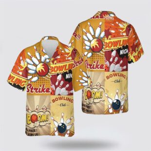 Bowling Club Strike And Bowling Pattern Bowling Hawaiin Shirt, Gift For Bowling Enthusiasts