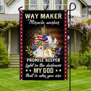 Christian Cross American Flag Way Maker Miracle Worker My God That Is Who You Are Flag, Christian Flag Outdoor Decoration