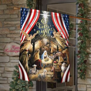 Christmas Silent Night Flag Jesus Is Born, Christian Flag Outdoor Decoration