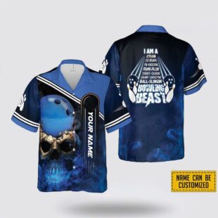 Custom Name I Am A Bowling Beast Bowling Bowling Hawaiin Shirt For Bowler, Beachwear Gift For Bowler