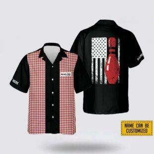 Custom Name Retro Vintage Bowling Hawaiian Shirts, Gift For Bowling Enthusiasts