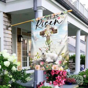 Easter Cross He Is Risen Flag, Gifts For Christian