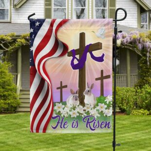 Easter Jesus Cross He Is Risen Flag, Christian Flag Outdoor Decoration