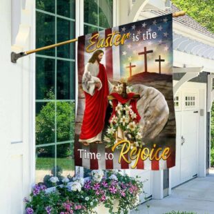 Easter Jesus Flag Easter Is The Time To Rejoice Flag, Christian Flag Outdoor Decoration