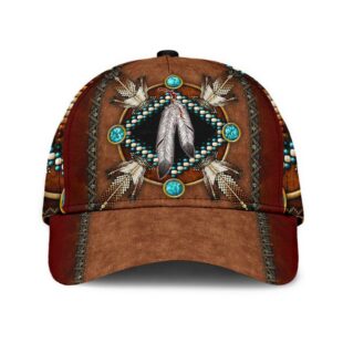 Feathers Beadwork Native American Hat