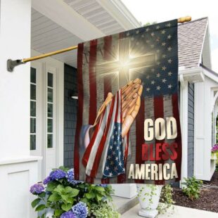God Bless America Christian Cross Flag, Christian Flag Outdoor Decoration