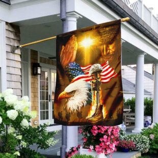 Home Of The Free Because Of The Brave Jesus Patriotism Flag, Christian Flag Outdoor Decoration
