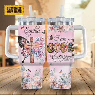 I Am Gods Masterpiece Ephesians 210 Stanley Tumbler 40oz, Christian Tumbler