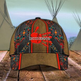 Indigenous Red Hand Native American Hat