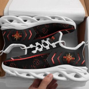 Jesus Black Saved My Life Running Sneakers Max Soul Shoes, Jesus Shoes, Jesus Christ Shoes