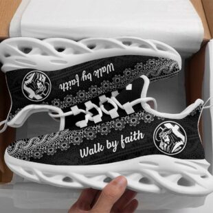 Jesus Black Walk By Faith Christ Sneakers Max Soul Shoes, Jesus Shoes, Jesus Christ Shoes