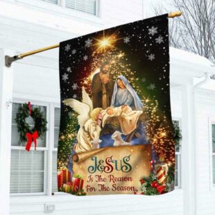 Jesus Christmas Flag Jesus Is The Reason For The Season Christmas Flag, Christian Flag Outdoor Decoration