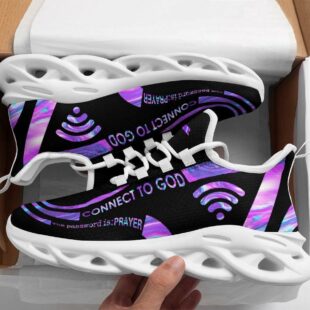 Jesus Connect To God Running Sneakers Max Soul Shoes, Jesus Shoes, Jesus Christ Shoes