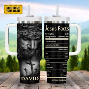 Jesus Facts Jesus Portrait Art Customized Stanley Tumbler 40oz, Christian Tumbler