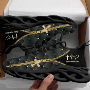 Jesus Faith Hope Love Running Sneakers Max Soul Shoes, Jesus Shoes, Jesus Christ Shoes