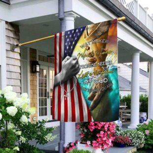 Jesus, Way Maker Miracle Worker Promise Keeper American Flag, Christian Flag Outdoor Decoration