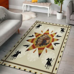 Native American Rug, Chief & Warriors Native American Area Rug