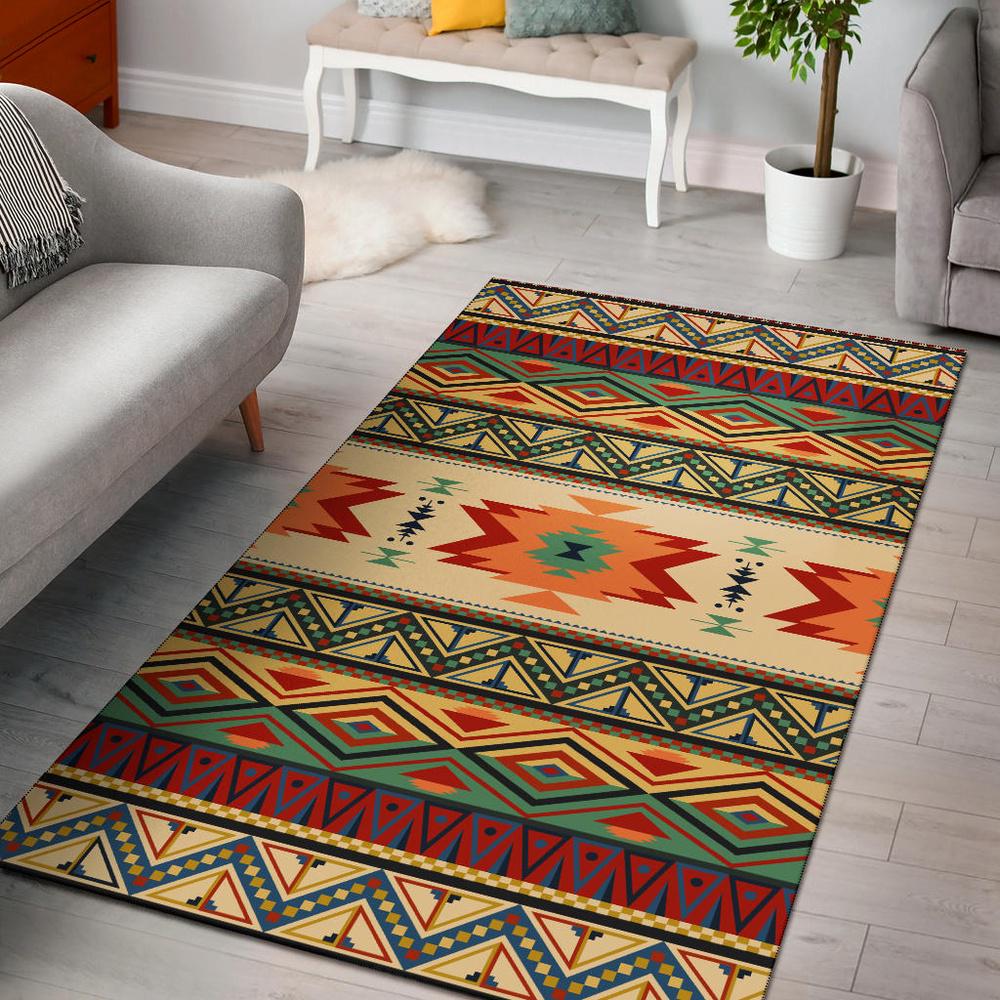 Native American Rug, Geometric Pattern Design Native Area Rug