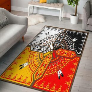 Native American Rug, Medicine Wheels Native American Design Area Rug
