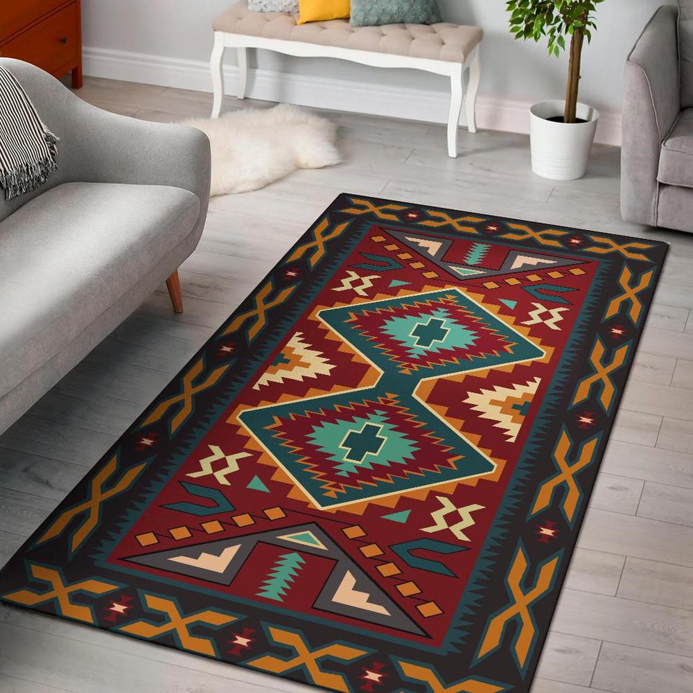 Native American Rug, Native American Red Pattern Area Rug
