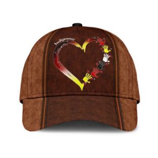 Red Hand Heart Native American Hat