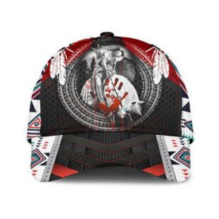 Warrior Red Hand Native American Hat
