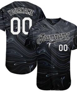 3D Pattern Design Abstract Liquid Marbling Fluid Art Authentic Baseball Jersey, Custom Baseball Jersey