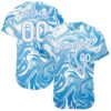 3D Pattern Design Abstract Ocean With Waves Fluid Art Authentic Baseball Jersey, Custom Baseball Jersey